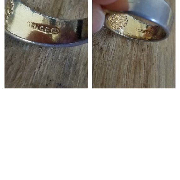 Vintage Marquis Solitaire 8K Gold Ring Set - Picture 4 of 5